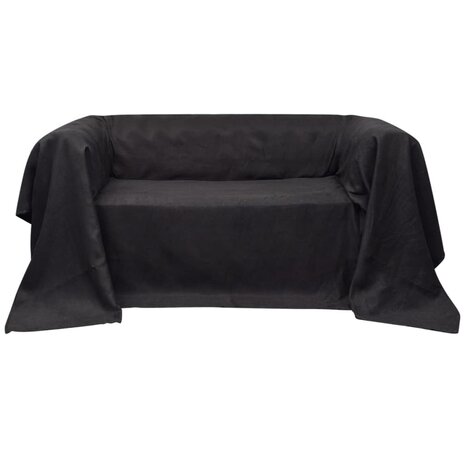 Bankhoes 140x210 cm microsuède antraciet 1