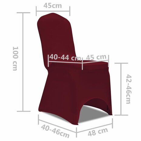 Hoes voor stoelen 50 stuks (wijnrood)  7