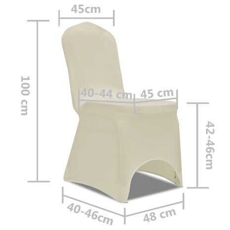 Stoelhoes stretch 4 stuks Crèmekleurig 8