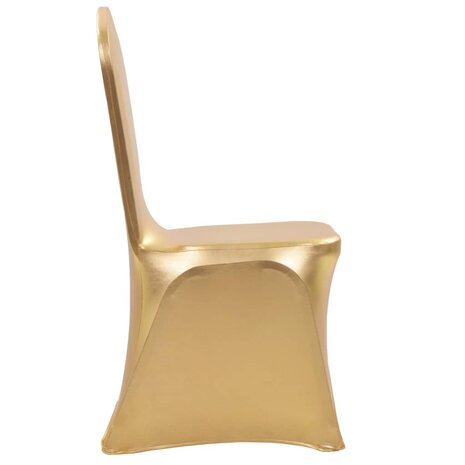 6 st Stoelhoezen stretch goud 3