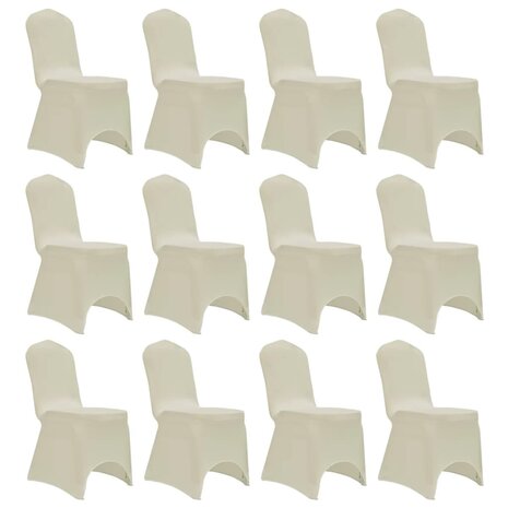 Stoelhoezen stretch 12 st crème 1