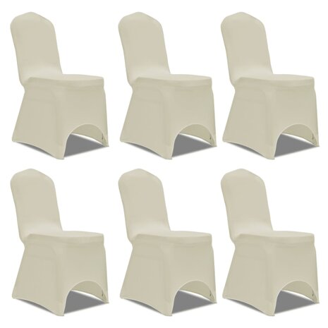 Stoelhoezen stretch 12 st crème 2