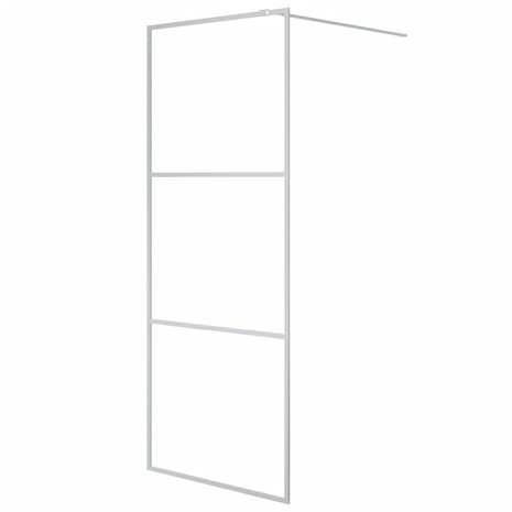 Inloopdouchewand 80x195 cm transparant ESG-glas zilverkleurig 2