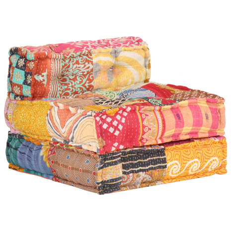 Poef modulair stof patchwork 6