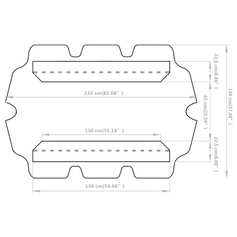 Vervangingsluifel voor schommelbank 150/130x105/70 cm bruin 6