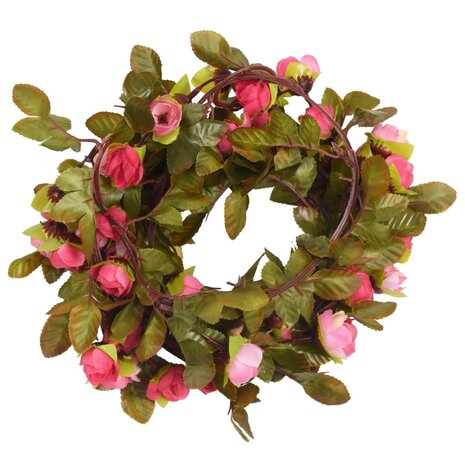 Kunstbloemslingers 6 st 215 cm roze 2