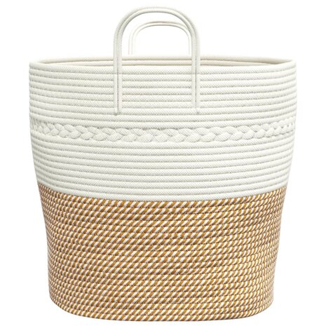 Opbergmand Ø 43x38 cm katoen bruin en wit 5
