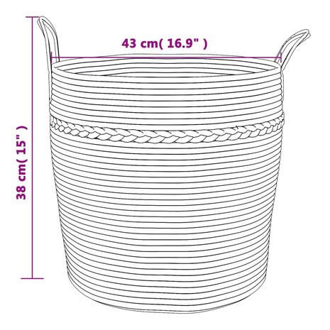 Opbergmand Ø 43x38 cm katoen bruin en wit 9