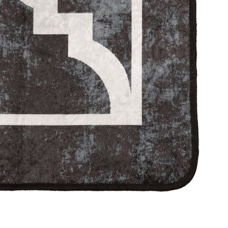 Vloerkleed wasbaar anti-slip 80x300 cm zwart en wit 3