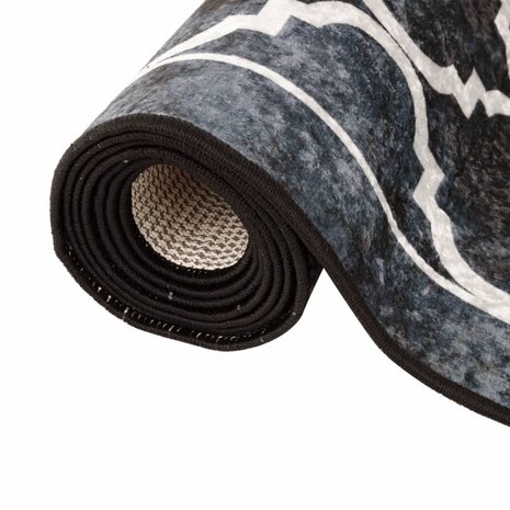 Vloerkleed wasbaar anti-slip 120x180 cm zwart en wit 5