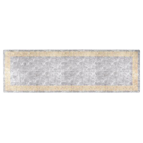Vloerkleed wasbaar anti-slip 80x300 cm grijs 1