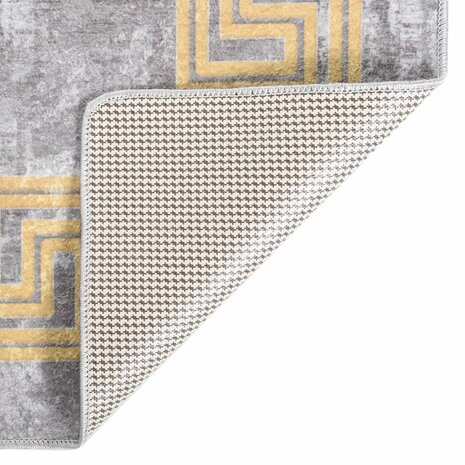 Vloerkleed wasbaar anti-slip 80x300 cm grijs 3