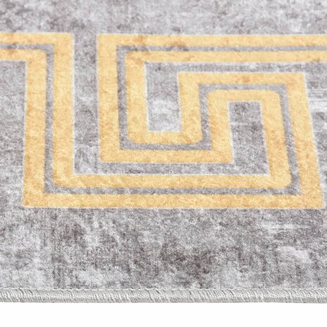 Vloerkleed wasbaar anti-slip 80x300 cm grijs 5
