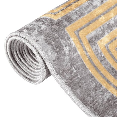 Vloerkleed wasbaar anti-slip 120x180 cm grijs 4