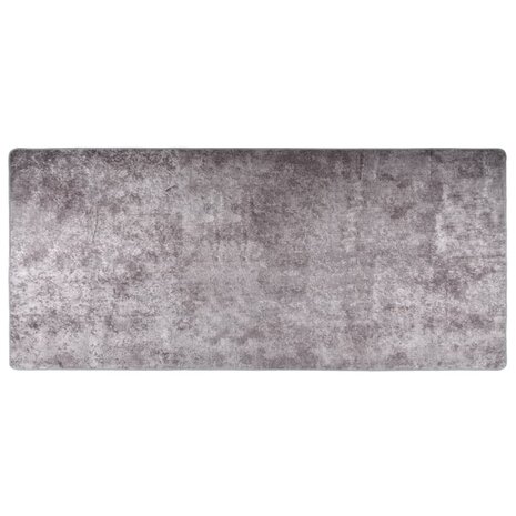 Vloerkleed wasbaar anti-slip 80x300 cm grijs 1