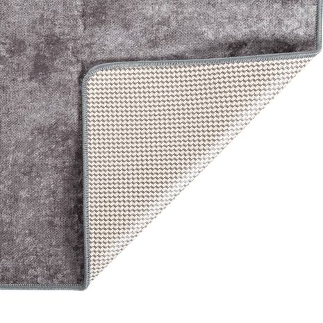 Vloerkleed wasbaar anti-slip 80x300 cm grijs 2