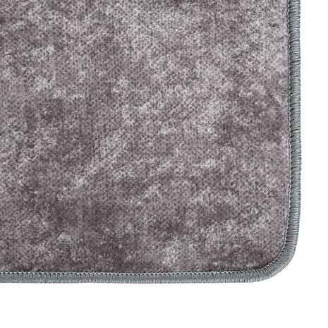 Vloerkleed wasbaar anti-slip 80x300 cm grijs 4