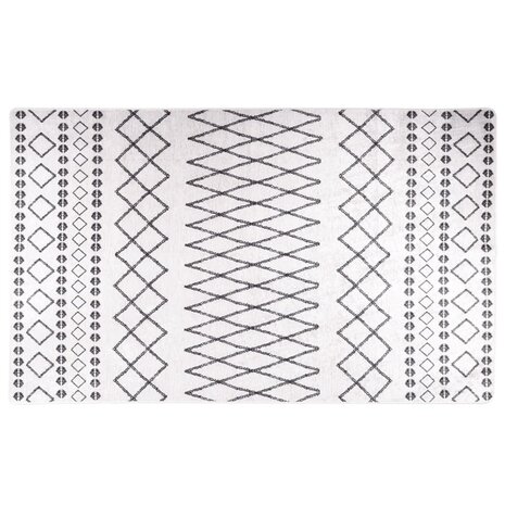 Vloerkleed wasbaar anti-slip 120x170 cm zwart en wit 1