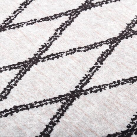 Vloerkleed wasbaar anti-slip 120x170 cm zwart en wit 3