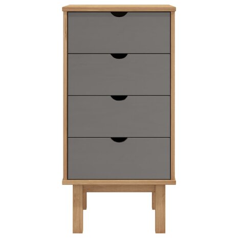 Ladekast OTTA 45x39x90 cm massief grenenhout bruin en grijs 3
