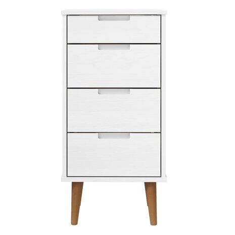 Ladekast MOLDE 40x35x82 cm massief grenenhout wit 4