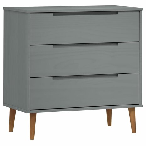 Ladekast MOLDE 80x40x80 cm massief grenenhout grijs 2
