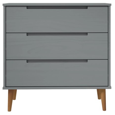 Ladekast MOLDE 80x40x80 cm massief grenenhout grijs 4