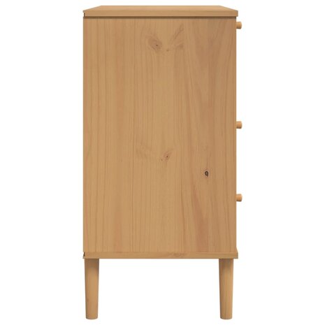 Ladekast SENJA rattan-look 80x40x80 cm massief grenenhout bruin 7