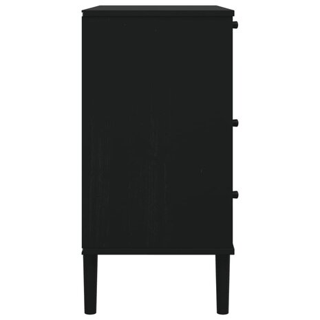 Ladekast SENJA rattan-look 80x40x80 cm massief grenenhout zwart 7