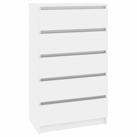 Ladekast 60x36x103 cm bewerkt hout hoogglans wit 2