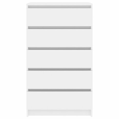 Ladekast 60x36x103 cm bewerkt hout hoogglans wit 6