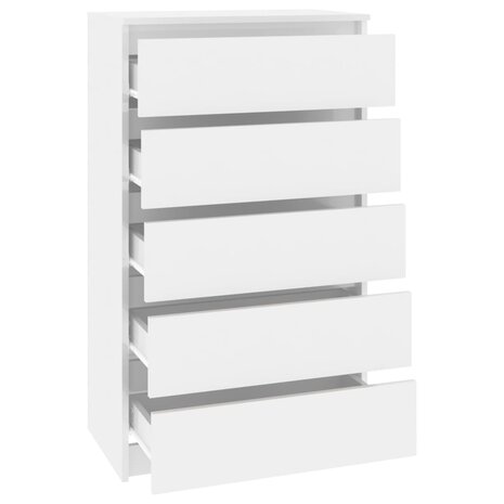 Ladekast 60x36x103 cm bewerkt hout hoogglans wit 7