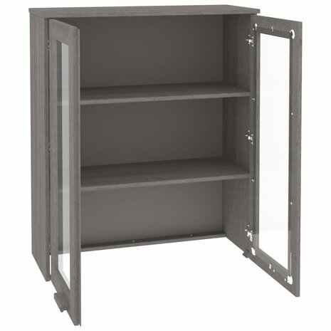 Opzetkast HAMAR 85x35x100 cm massief grenenhout lichtgrijs 4