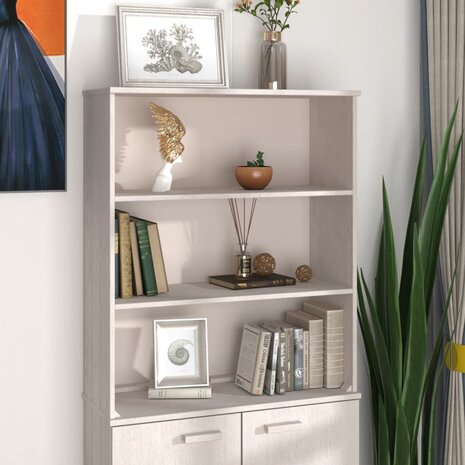 Opzetkast HAMAR 85x35x100 cm massief grenenhout wit 1
