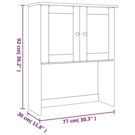 Opzetkast ALTA 77x30x92 cm massief grenenhout 10