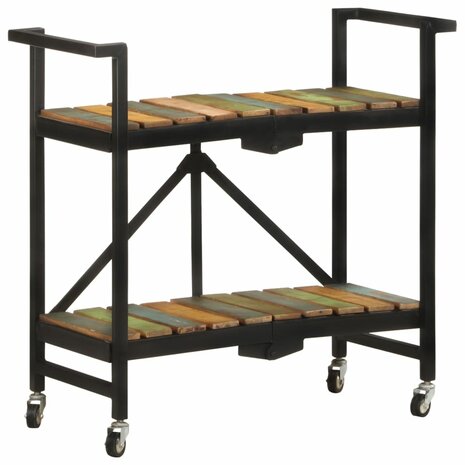 Keukentrolley 87x36x81 cm massief gerecycled hout 10