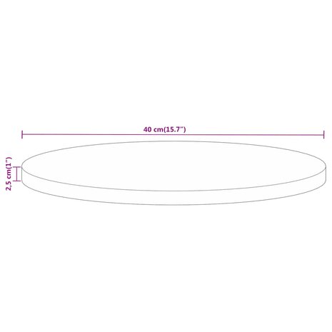 Tafelblad rond Ø 40x2,5 cm massief ruw mangohout 8