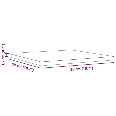 Tafelblad vierkant 50x50x1,7 cm massief grenenhout 9