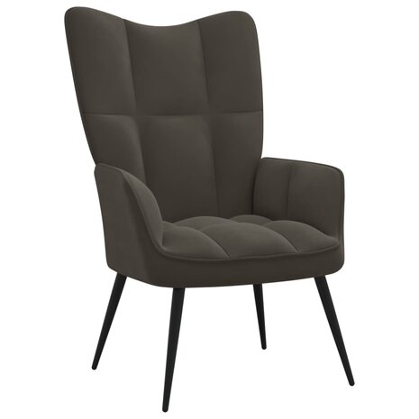 Relaxstoel fluweel donkergrijs 1