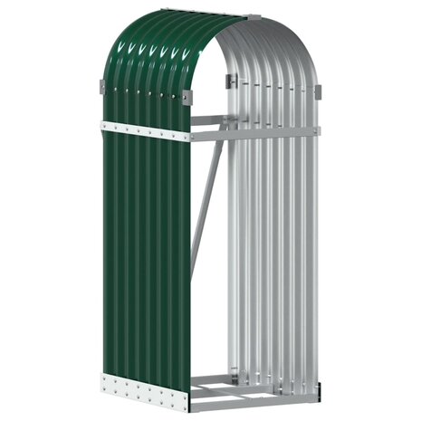 Haardhoutopslag 40x45x100 cm gegalvaniseerd staal groen 2