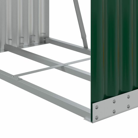 Haardhoutopslag 80x45x190 cm gegalvaniseerd staal groen 7