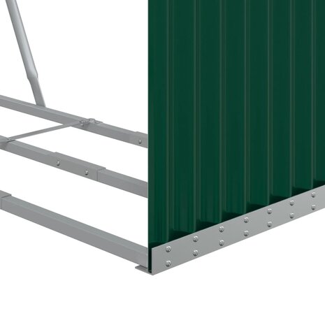 Haardhoutopslag 120x45x140 cm gegalvaniseerd staal groen 7