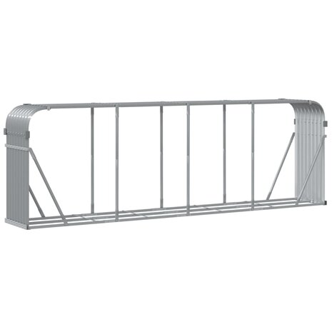 Haardhoutopslag 300x45x100 cm gegalvaniseerd staal lichtgrijs 2