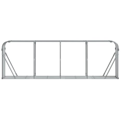 Haardhoutopslag 300x45x100 cm gegalvaniseerd staal lichtgrijs 4