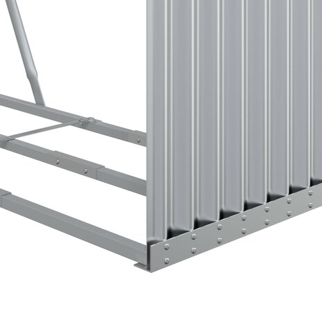 Haardhoutopslag 120x45x140 cm gegalvaniseerd staal zilverkleur 8