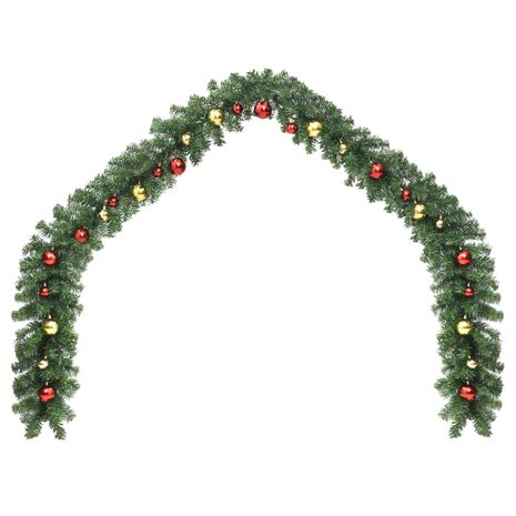 Kerstslinger versierd met kerstballen 10 m 2