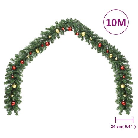 Kerstslinger versierd met kerstballen 10 m 4