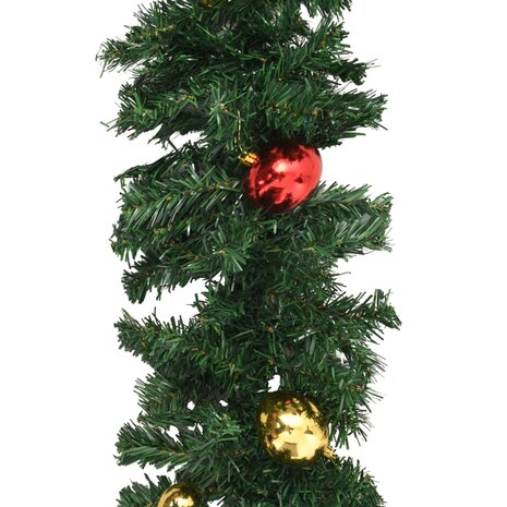 Kerstslingers 4 st met kerstballen 270 cm PVC groen 6