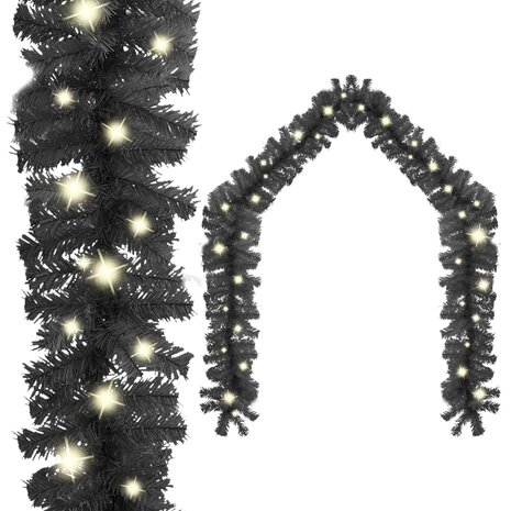 Kerstslinger met LED-lampjes 20 m zwart 1
