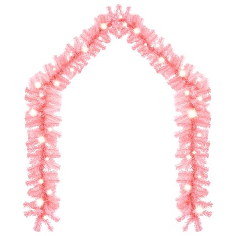 Kerstslinger met LED-lampjes 20 m roze 2